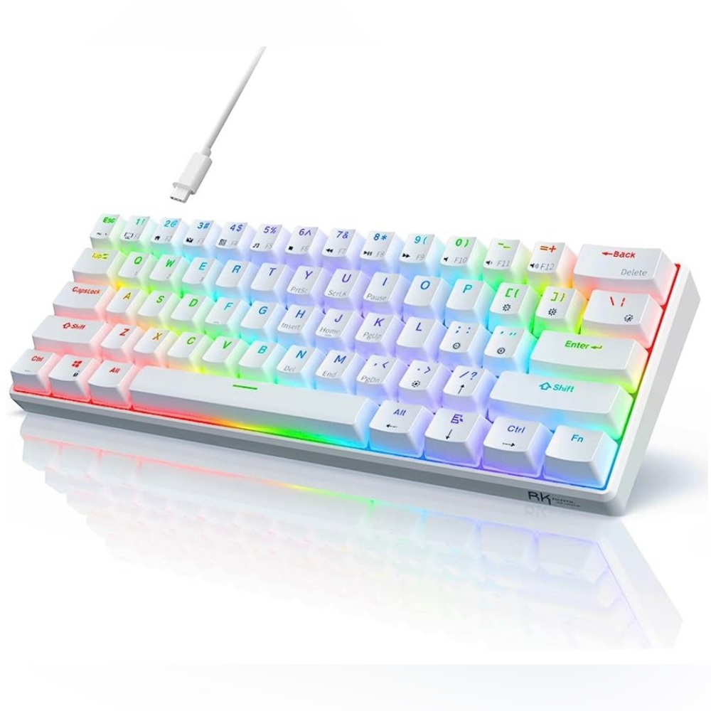A keyboard (rk61) and keycaps (HK Pudding Keycaps)